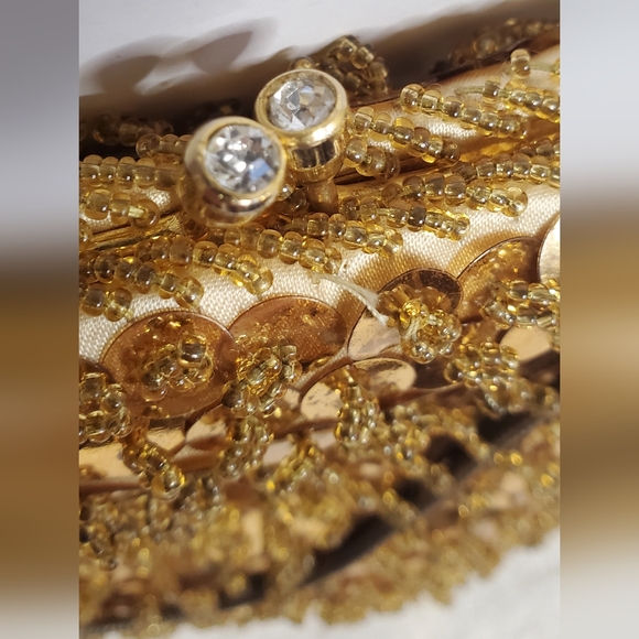 Vintage Gold Beaded Sequined Evening Purse Rare Unique - Picture 4 of 8